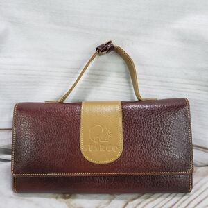 Starco Brown Vegan Leather Wallet With Top Handle Full Size